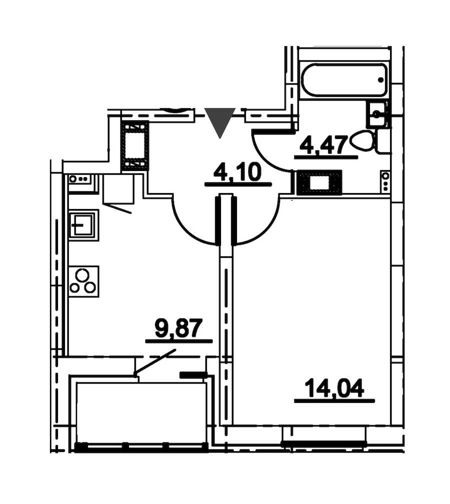 Однокомнатная квартира в : площадь 34.03 м2 , этаж: 4 – купить в Санкт-Петербурге